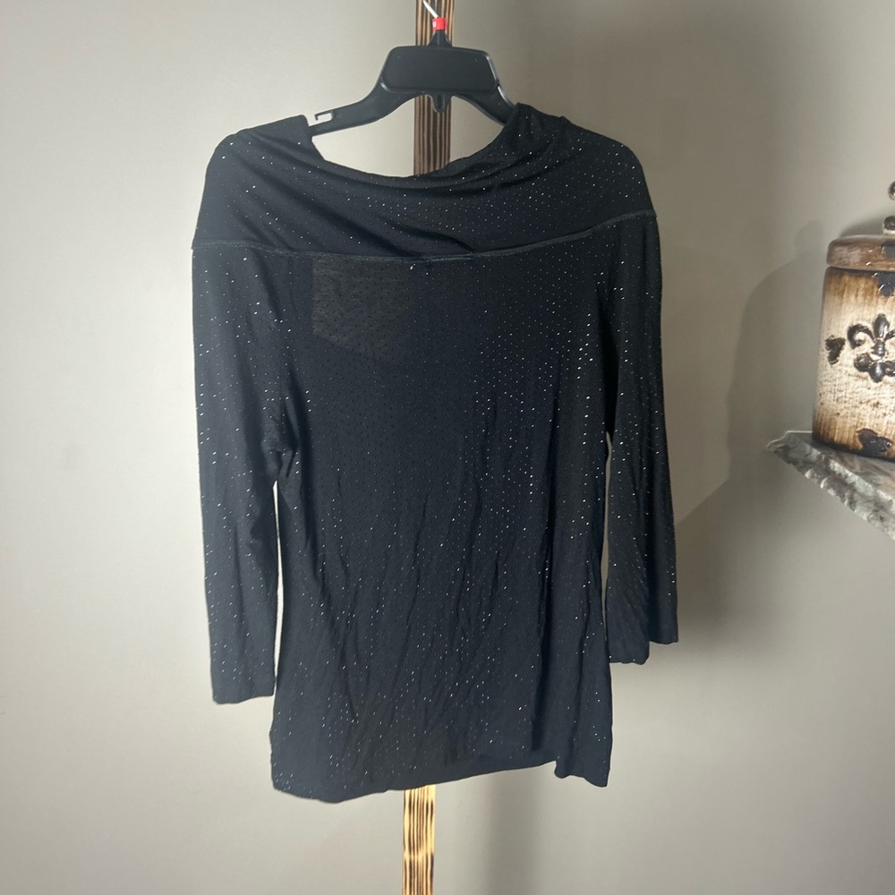 St. John Knit Black Sparkle Evening Top Medium - Picture 8 of 8